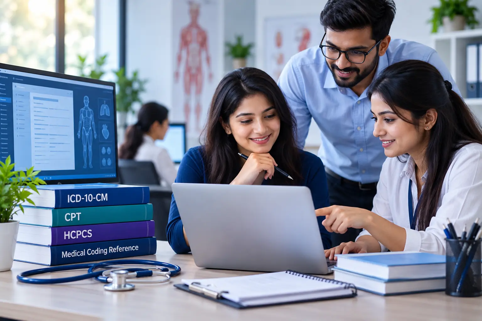 Premium medical academy environment with thoughtful professional learning